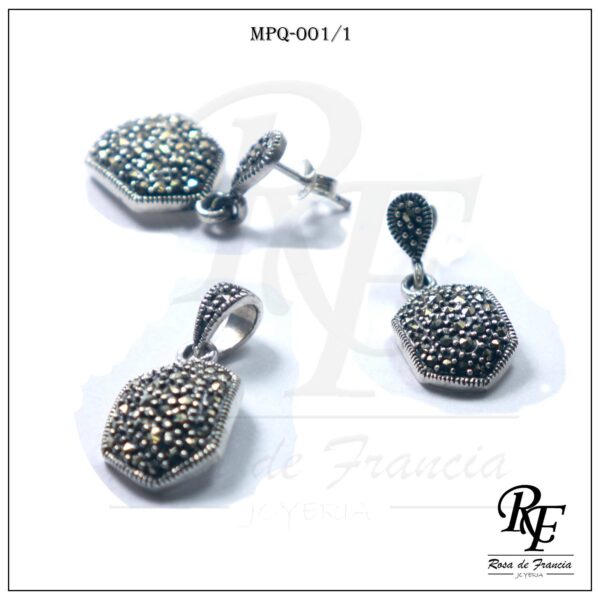 Aretes y Dije de plata MPQ 001/1